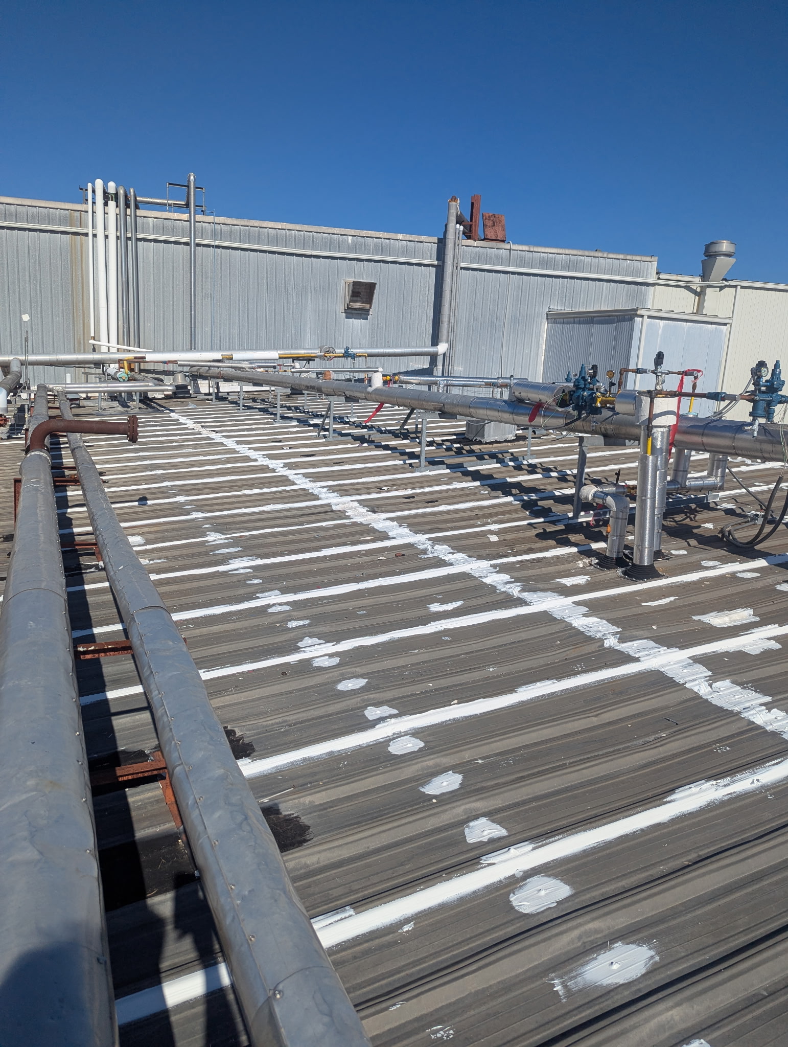 Before industrial metal roof restoration in Forest City North Carolina